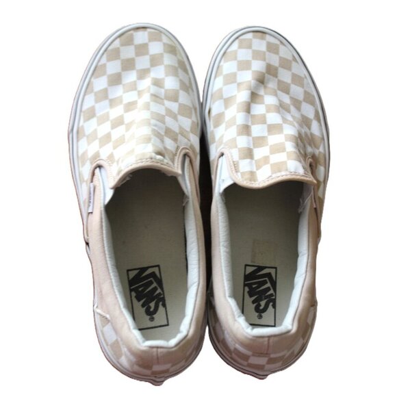 VANS Classic Checkerboard Slip-Ons, Warm Taupe/White - Unisex, M9.5/W11 - Picture 6 of 15